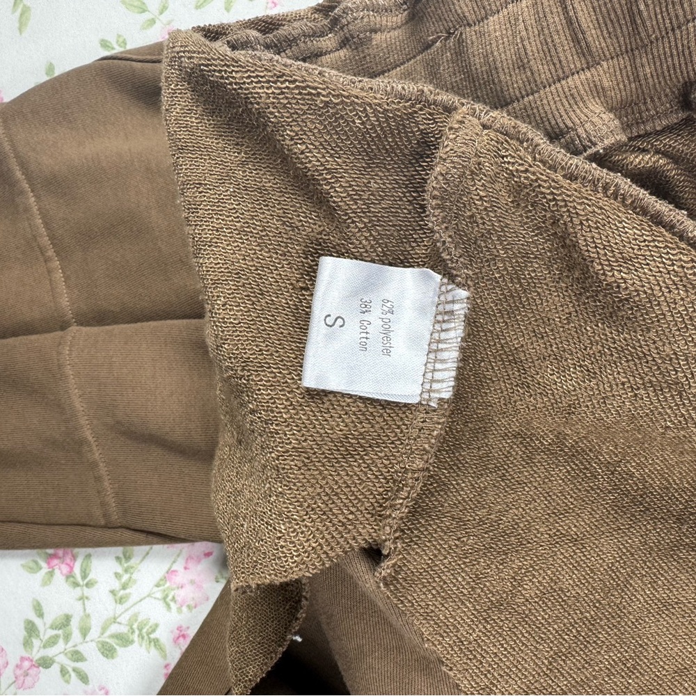 Mocha Brown Open Back Lounge Jumpsuit Sleeveless Drawstring Jogger Wide Leg Sm - Picture 10 of 10